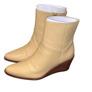 Vince Blonde leather bootie wedge heel!! Excellent find